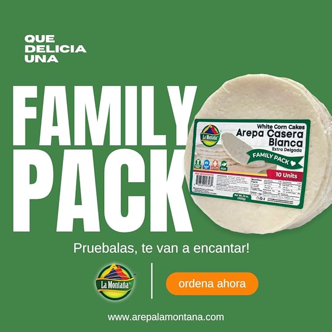 Arepa Casera Blanca Extra Delgada - PAQUETE FAMILIAR