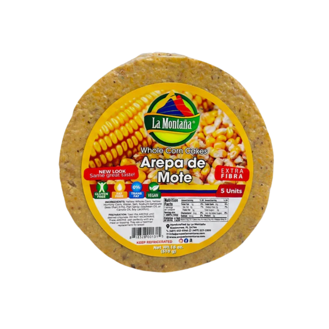 Whole Grain Corn Cake/ Arepa de Mote