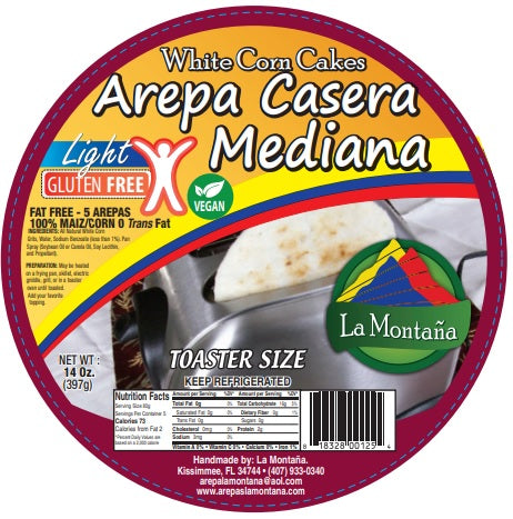 Medium Size White Corn Cake/ Arepa Blanca Mediana